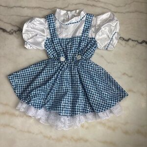Wizard of Oz Deluxe Dorothy Costume Blue Gingham Sequin Dress Size Small 4/5